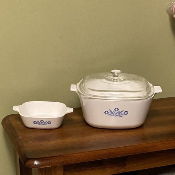 Vintage Cornflower Corning Ware P-2 1/2_B and Petite Dish P_41 - Picture 1 of 12